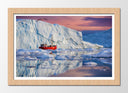Cuadro enmarcado natural barco pesquero en el oceano , iceberg,atardecer,mar