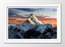 Cuadro enmarcado blanco Montaña, Everest, Escalada, Himalaya, Atardecer,naturaleza