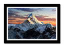 Cuadro enmarcado negro Montaña, Everest, Escalada, Himalaya, Atardecer,naturaleza