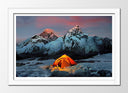 Cuadro enmarcado blanco Montaña, Everest, Himalaya, Escalada, Campo base, Noche,naturaleza