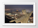 Cuadro enmarcado blanco Cristo Redentor, Río de Janeiro, Jesús de Nazaret, Noche, 7 maravillas del mundo