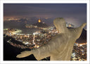 Lámina Cristo Redentor, Río de Janeiro, Jesús de Nazaret, Noche, 7 maravillas del mundo
