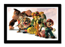 Cuadro enmarcado negro Videojuego Nintendo, Súper Smash Bros, Mario Bros