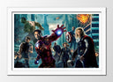 Cuadro enmarcado blanco Marvel, Stan Lee, Súper Héroes, Capitán América, Hulk, Iron Man, Thor