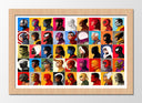 Cuadro enmarcado natural Marvel, Stan Lee, Súper Héroes, Collage caras