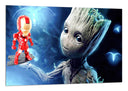 Cuadro marvel, iron man con groot