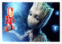 Lámina marvel, iron man con groot