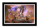 Cuadro enmarcado negro Videojuego Monster Hunter Rise, Nintendo, Batalla, Dragón