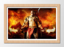 Cuadro enmarcado natural Videojuego God of War, Héroes, Kratos, Fuego