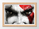 Cuadro enmarcado natural Videojuego God of War, Héroes, Kratos, Ojos rojos