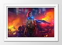Cuadro enmarcado blanco Videojuego Cyber Punk 2077, Chica, Vandal