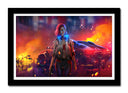 Cuadro enmarcado negro Videojuego Cyber Punk 2077, Chica, Vandal