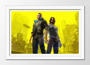 Cuadro enmarcado blanco Videojuego Cyber Punk 2077, Vandal, Amarillo