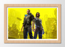 Cuadro enmarcado natural Videojuego Cyber Punk 2077, Vandal, Amarillo