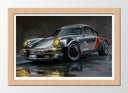 Cuadro enmarcado natural Videojuego Cyber Punk 2077, Porche 911, Coche