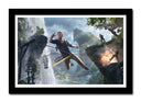 Cuadro enmarcado negro Videojuego Uncharted 4, Paisaje, Sam, Nate