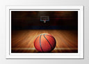 Cuadro enmarcado blanco Baloncesto
