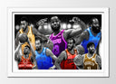Cuadro enmarcado blanco Baloncesto, NBA