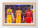 Cuadro enmarcado natural Baloncesto NBA, Michael Jordan, Lebron James, Kobe Bryant