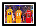 Cuadro enmarcado negro Baloncesto NBA, Michael Jordan, Lebron James, Kobe Bryant