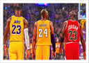 Lámina Baloncesto NBA, Michael Jordan, Lebron James, Kobe Bryant