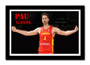 Cuadro enmarcado negro Baloncesto, Pau Gasol, España