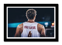 Cuadro enmarcado negro Baloncesto, España, Pau Gasol