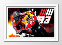 Cuadro enmarcado blanco Motor, Moto GP 93, Wallpaper, Marck Marquez