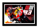 Cuadro enmarcado negro Motor, Moto GP 93, Wallpaper, Marck Marquez