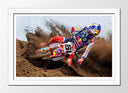 Cuadro enmarcado blanco Moto Cross, Red Bull