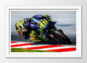 Cuadro enmarcado blanco Moto Gp, Velentino Rossi, Fiat, 46