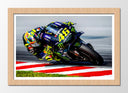 Cuadro enmarcado natural Moto Gp, Velentino Rossi, Fiat, 46