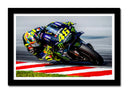 Cuadro enmarcado negro Moto Gp, Velentino Rossi, Fiat, 46