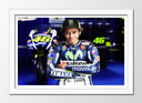 Cuadro enmarcado blanco Moto GP, Valentino Rossi, Italia, Yamaha