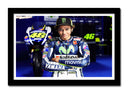Cuadro enmarcado negro Moto GP, Valentino Rossi, Italia, Yamaha