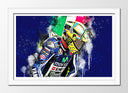 Cuadro enmarcado blanco Moto GP, Valentino Rossi, wallpaper