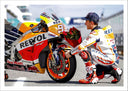 Lámina Moto Gp, Marck Marquez, Moto, flores, Repsol