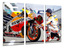 Tríptico Moto Gp, Marck Marquez, Moto, flores, Repsol