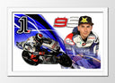 Cuadro enmarcado blanco Moto Gp, Jorge Lorenzo, Wallpaper, Fiat 99