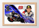 Cuadro enmarcado natural Moto Gp, Jorge Lorenzo, Wallpaper, Fiat 99
