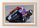 Cuadro enmarcado natural Moto Gp, Jorge Lorenzo, Blanco y negro, Motor color