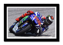 Cuadro enmarcado negro Moto Gp, Jorge Lorenzo, Blanco y negro, Motor color