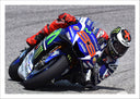 Lámina Moto Gp, Jorge Lorenzo, Blanco y negro, Motor color