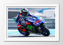 Cuadro enmarcado blanco Moto Gp, Jorge Lorenzo, Yamaha