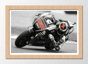 Cuadro enmarcado natural Moto Gp, Jorge Lorenzo, Blanco y negro, Yamaha