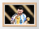 Cuadro enmarcado natural Mundial futbol, Argentina, Copa del mundo, Messi