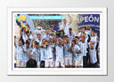 Cuadro enmarcado blanco Mundial futbol, Argentina, Messi
