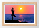 Cuadro enmarcado natural Yoga, puesta de sol