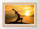 Cuadro enmarcado natural Yoga, puesta de sol, saludo al sol