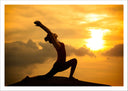 Lámina Yoga, puesta de sol, saludo al sol